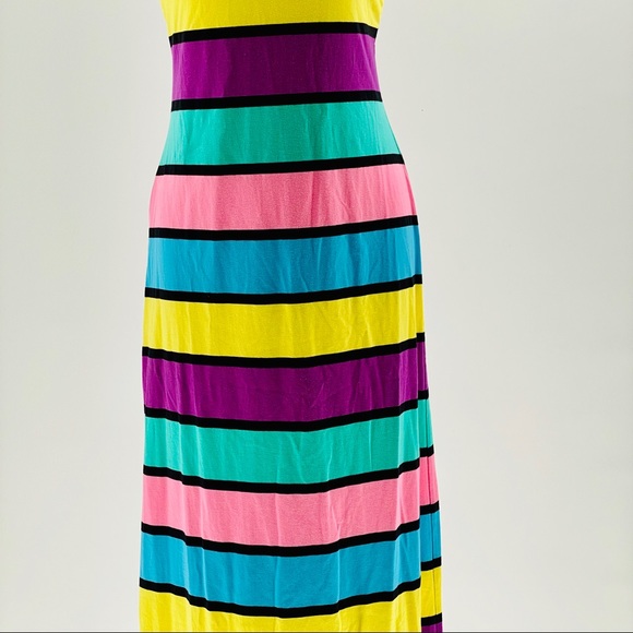 DEREK HEART Colorful Striped Maxi Dress A01 - Picture 4 of 8